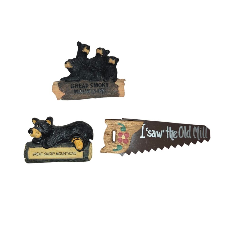Great Smoky Mountain Refrigerator Magnets Bears Saw